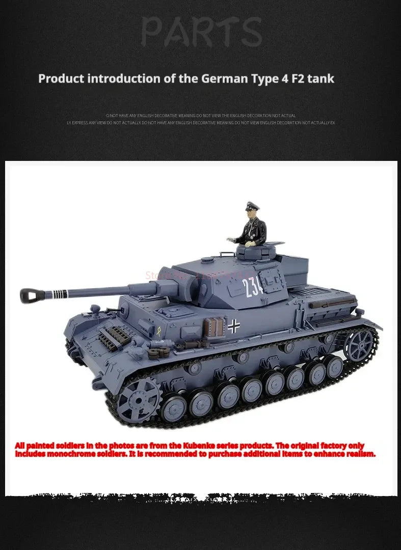 Henglong 3859 German IV F2 Electric Remote Control Tank Plays The Bullet And The Barrel Smokes The Military Model Toy.