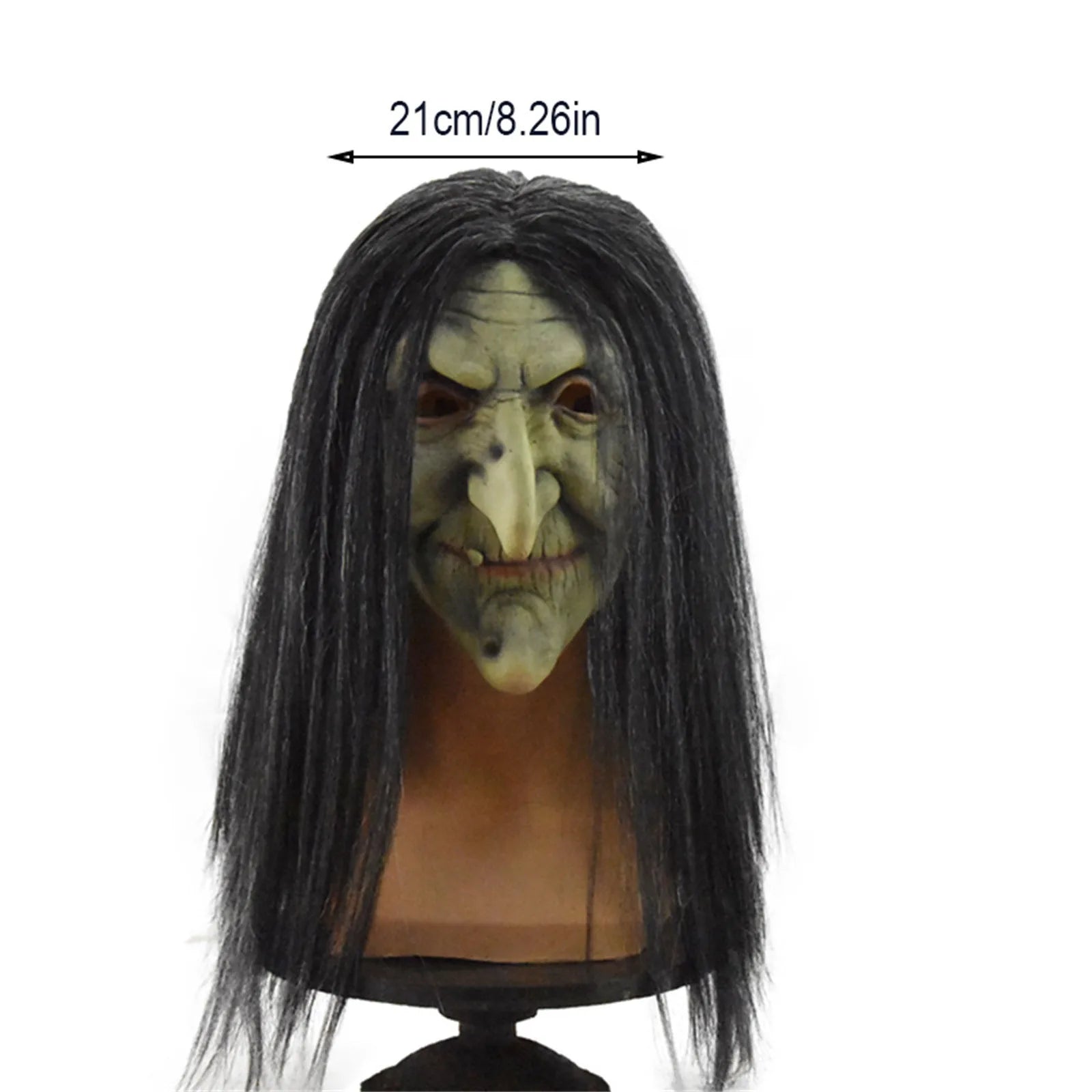 Halloween Old Witch Mask Latex Material Masquerade Grandma Face Wig Party Costume Role Play Mask Ghost Adult Horror Mask