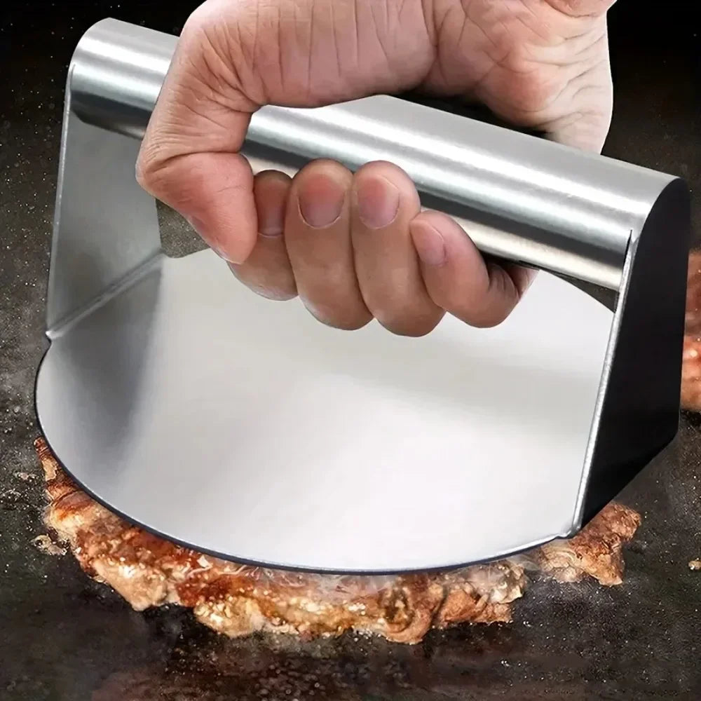 Stainless Steel Smash Burger Press Hamburger Patties Meat Masher Circular Meat Press Mold for Deli Meats Kitchen Accessories