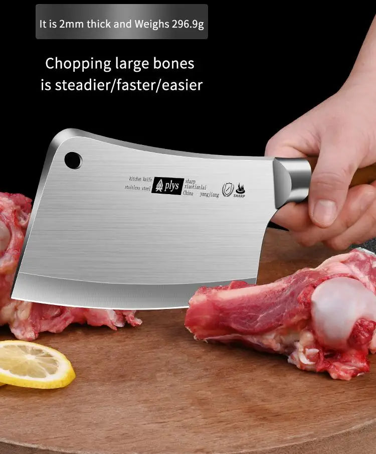 Hand Forged Kitchen Chef Knife Heavy Duty Bone Meat Butcher Cleaver, Multi-Functional knife for Home and Commercial Kitchens