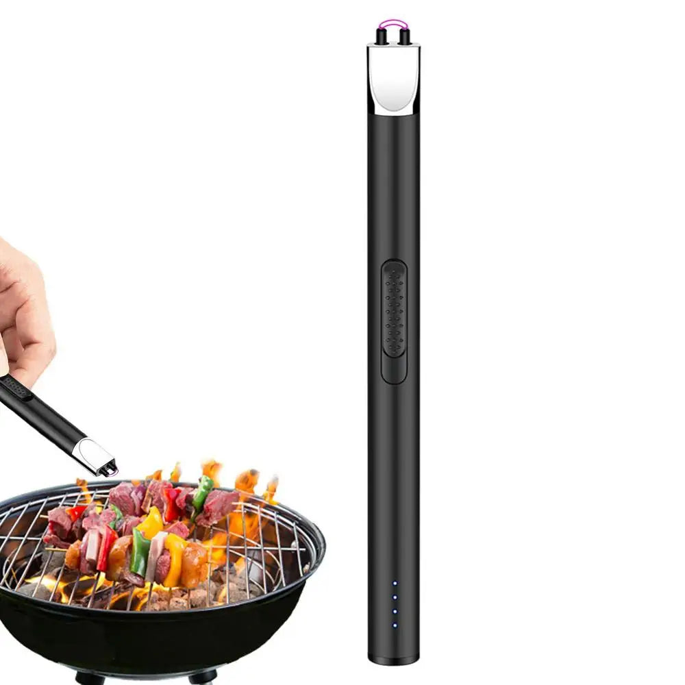 USB Electric Rechargeable Kitchen Lighter Electric Arc BBQ Lighter Windproof Flameless Plasma Ignition Long Gas Lighter