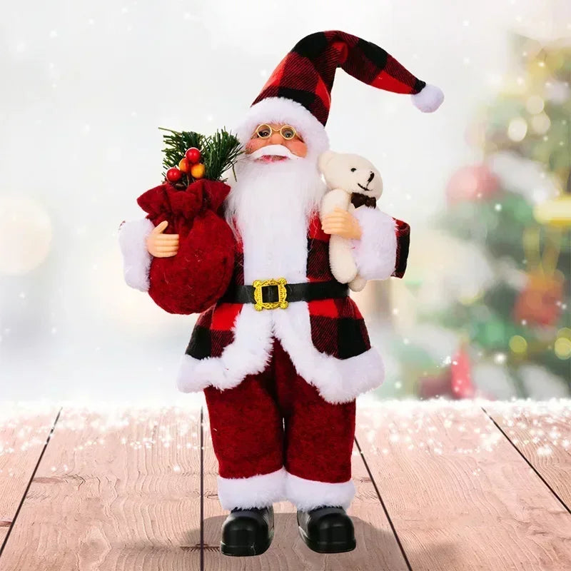 1~4PCS 2025 Christmas Decoration for Home Santa Claus Plush Doll 30cm Navidad Party Decor Xmas Ornaments New Year Gift