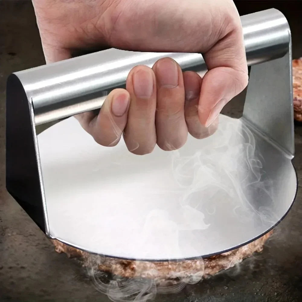Stainless Steel Smash Burger Press Hamburger Patties Meat Masher Circular Meat Press Mold for Deli Meats Kitchen Accessories