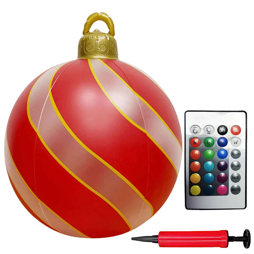 1PC Christmas Tree Decorations Balls Giant Inflatable Christmas Balls Outdoor Christmas Decorations PVC 60CM Snowman Balls