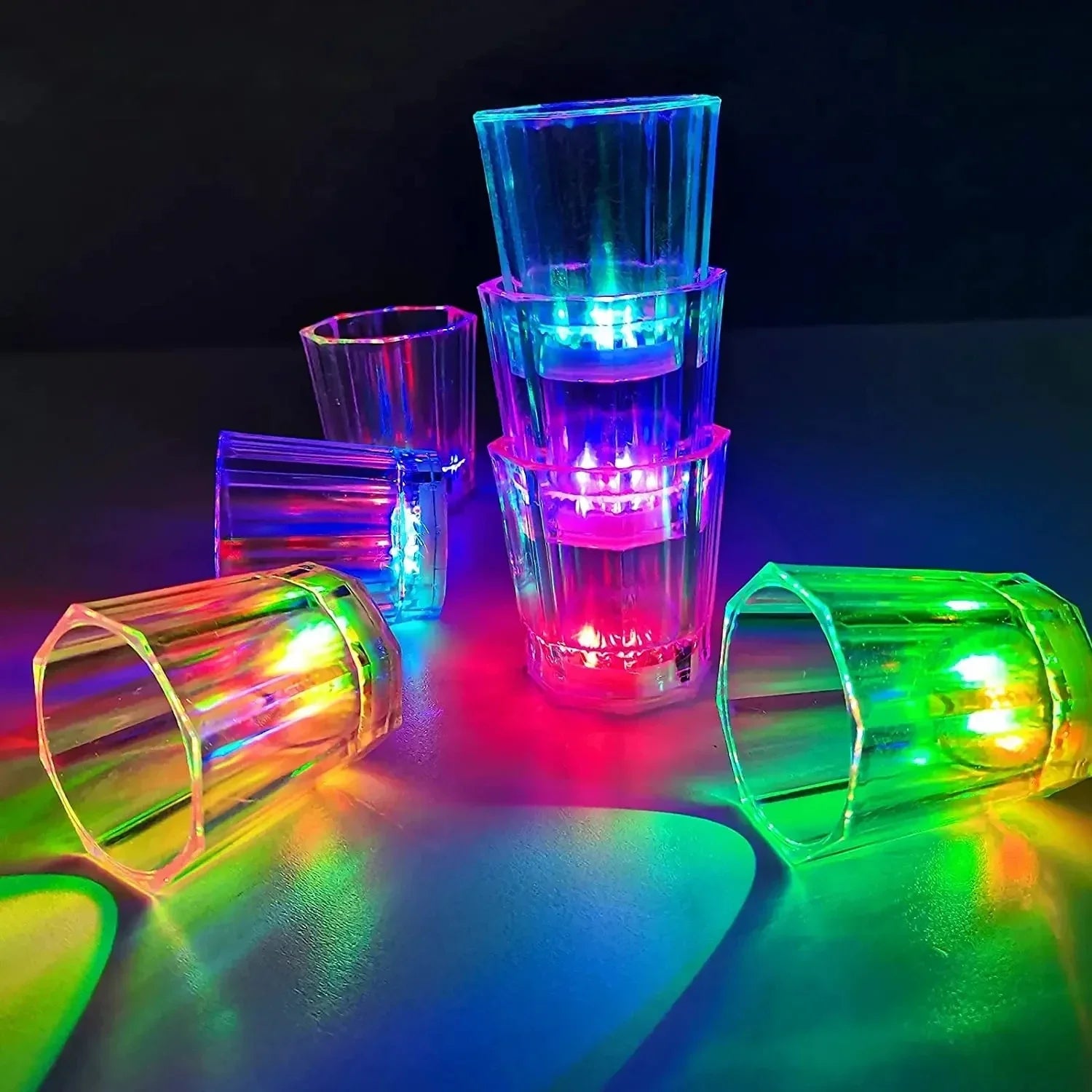 led Light Up Shot Glasses Flash Drinking Shot Cups Glow in The For Party Glow In The Dark