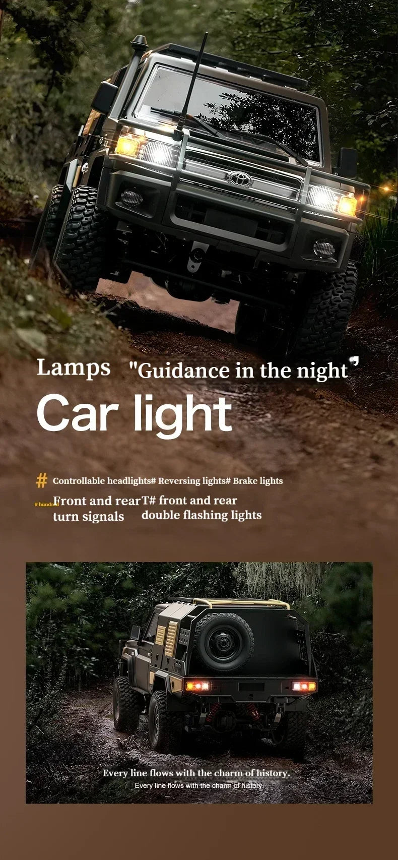 MN128 1/12 RC Car 4WD Jeep Model 2.4G Remote Control LED Light 4X4 Off Road 4WD Climbing RC Truck Electric Toy Car Gift for Boy