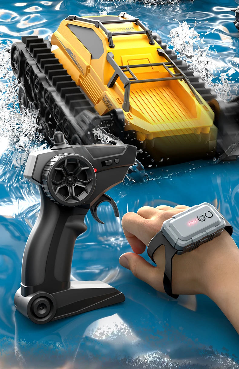 JJRC Q183 RC Car 2.4G Amphibious All Terrain Tracked Tank Remote Control Truck Climbing Off-Road Vehicle Waterproof Toy Kid Gift