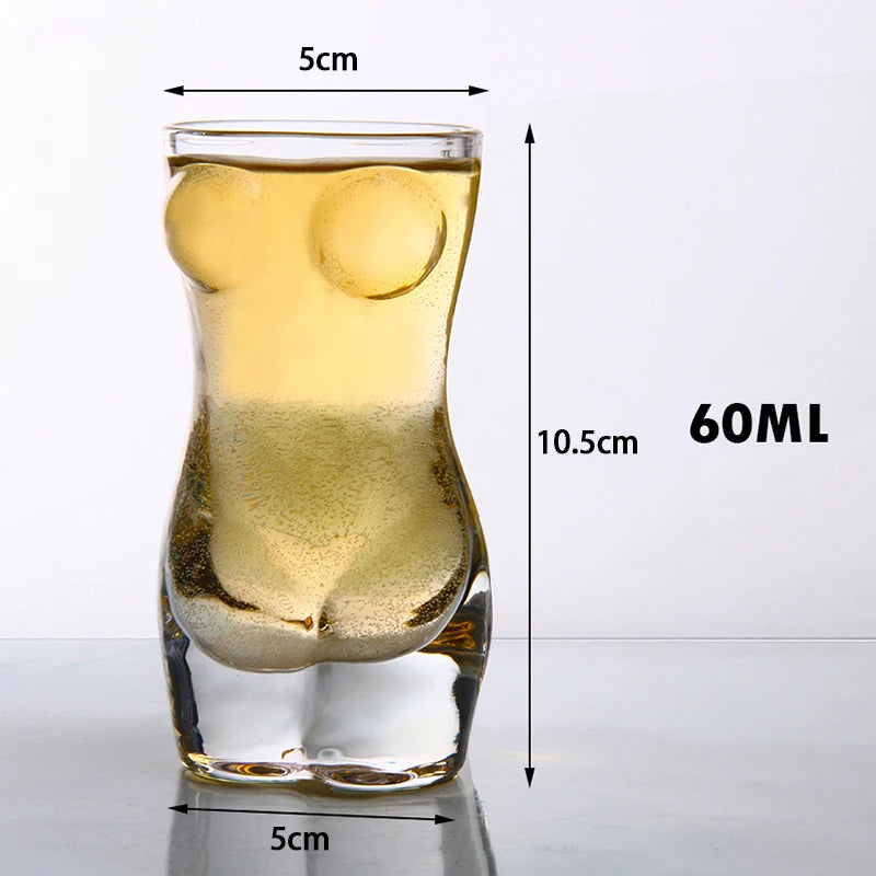 Unique Beer Cup Funny Wine Glass Whisky Vodka Shot Glasses Creative Bar Cocktail Glass Body Shape Mug Coffee Juice Cup