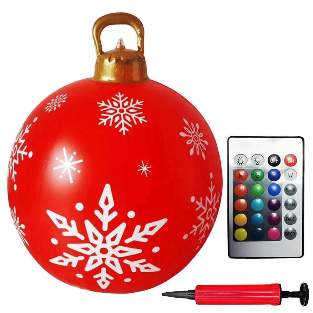 1PC Christmas Tree Decorations Balls Giant Inflatable Christmas Balls Outdoor Christmas Decorations PVC 60CM Snowman Balls