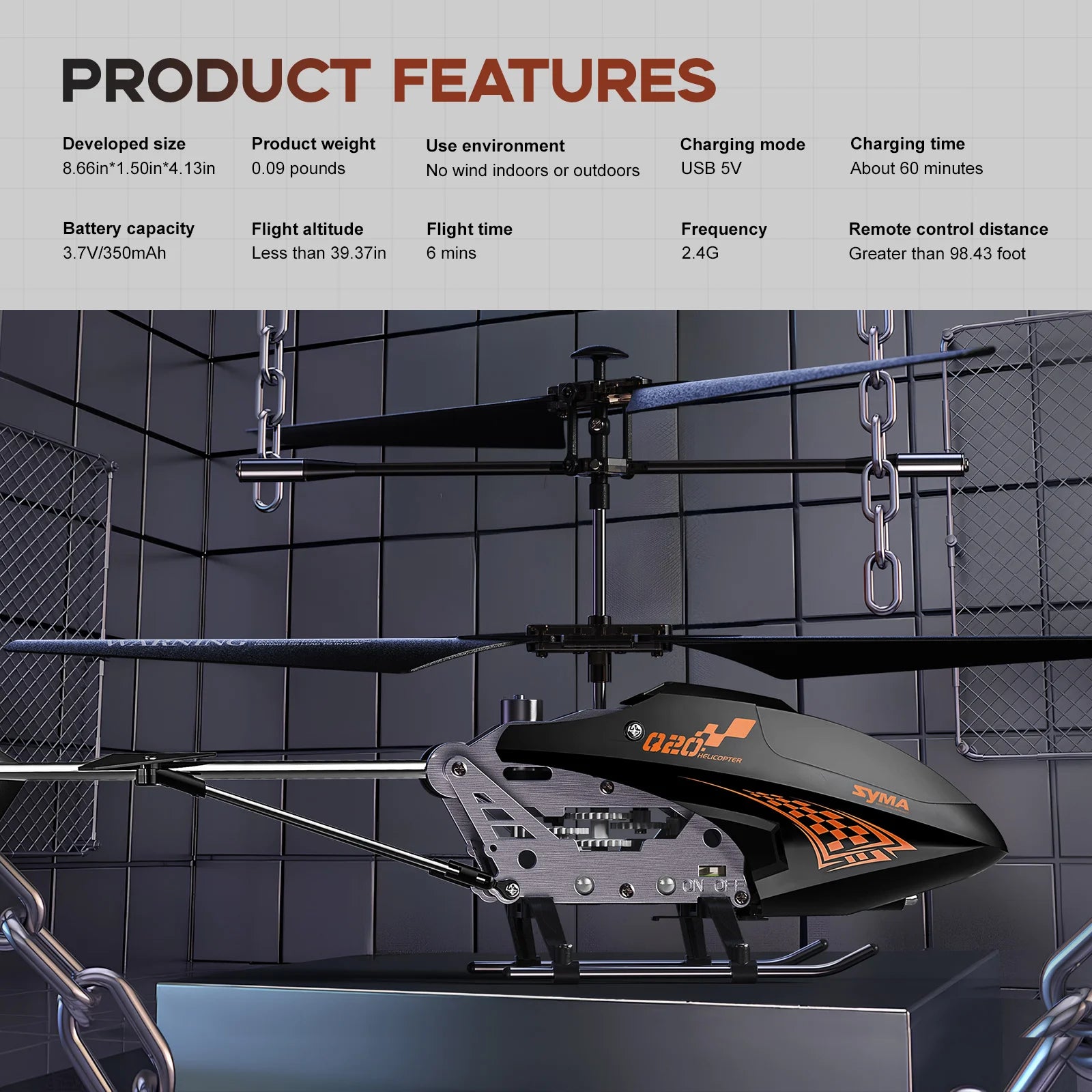 SYMA Remote Controlled Helicopter Q20 RC Aircraft with Altitude Hold, One Key take Off/Landing, 3.5 Channel, UFO Gift for Kid