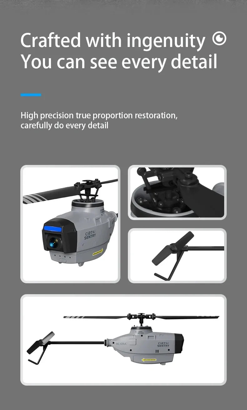 RC ERA C127 AI Brushless FPV with HD Camera Professional 4ch RC Helicopter Single Paddle Without Ailerons for Adult