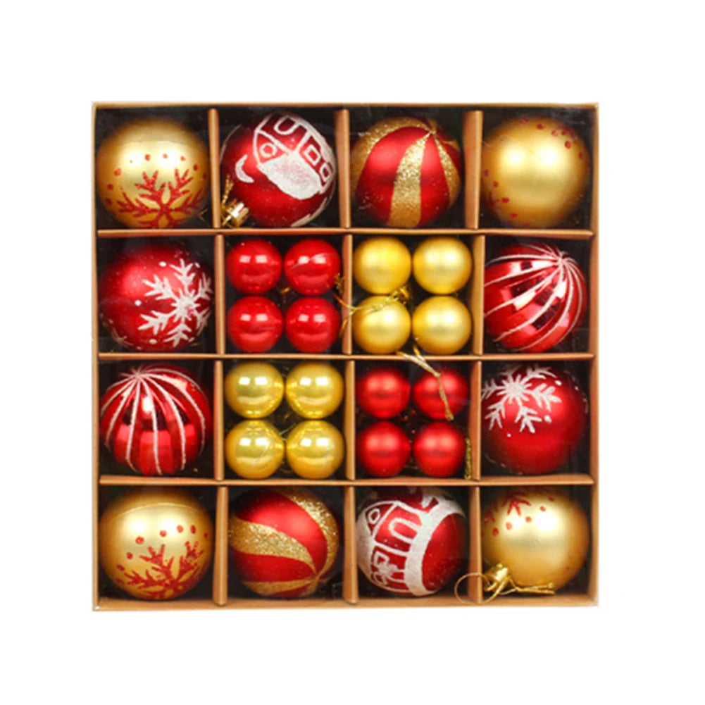 44pcs Color Balls Festive Party Supplies Hang Pendant Ball Creative Color Painted Atmosphere Decor for Indoor New Year Xmas Tree