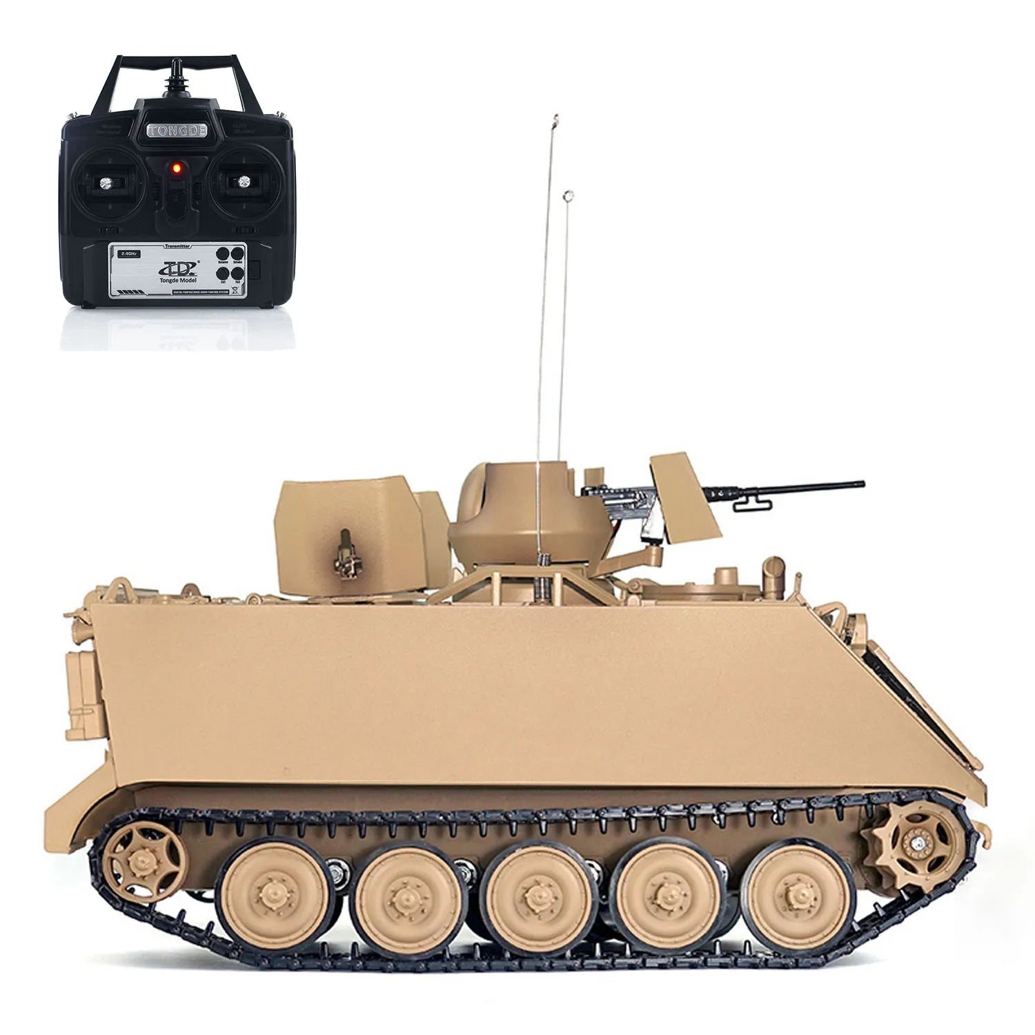 RTR Tongde 1/16 RC Tank M2412-B M113A1 ACAV Infrared 360 Turret Rotation Smoking Lamp Sound Radio Control Panzer Electric Model