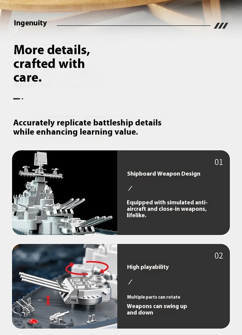 High-Speed Electric Remote Control Boat Speedboat Simulation Warship Oversized Model Launching Adult Children'S Toy Warship.