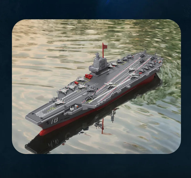RC Boat Aircraft Carrier Warship Dual Motor Remote Control Ship Speedboat Electric Machine Model Children's Toys Outdoor Pool
