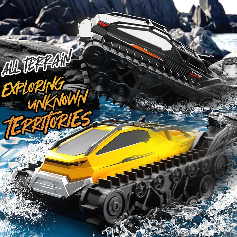 JJRC Q183 RC Car 2.4G Amphibious All Terrain Tracked Tank Remote Control Truck Climbing Off-Road Vehicle Waterproof Toy Kid Gift