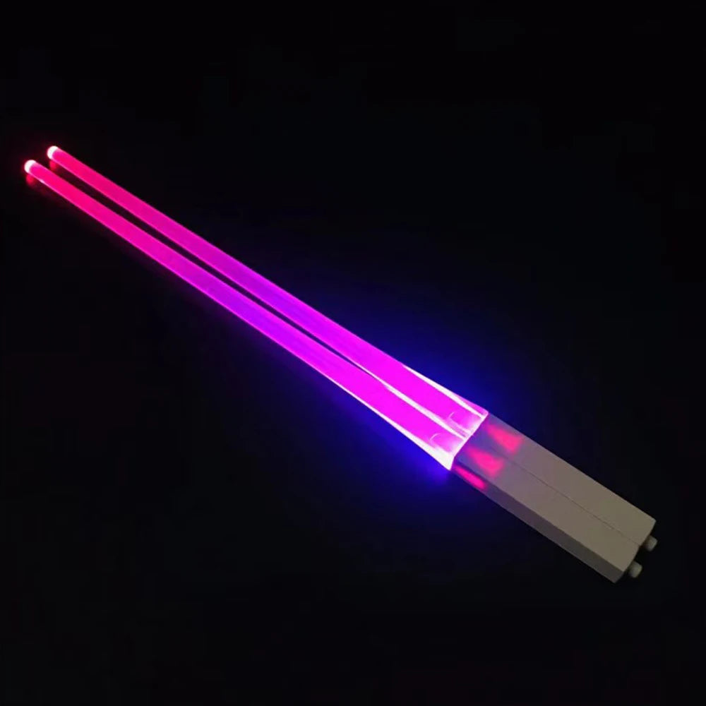 1Pair LED Lightsaber Luminous Chopsticks Detachable Washable Reusable BPA Free Tableware For Kitchen Dinner StarWar Theme Party