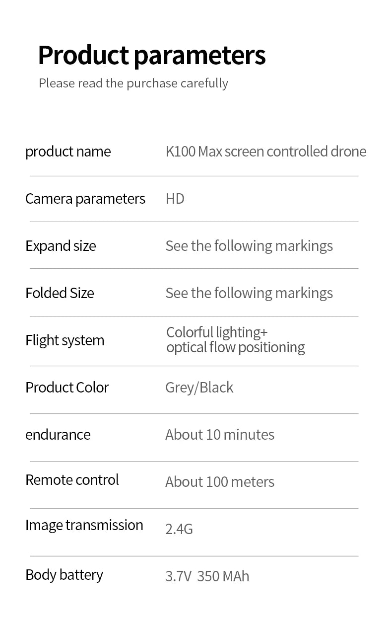 K100 MAX Mini GPS Drone 8K HD Camera Real Time Video Transmis Screen Control Obstacle Avoidance Aerial Photography RC Quadcopter