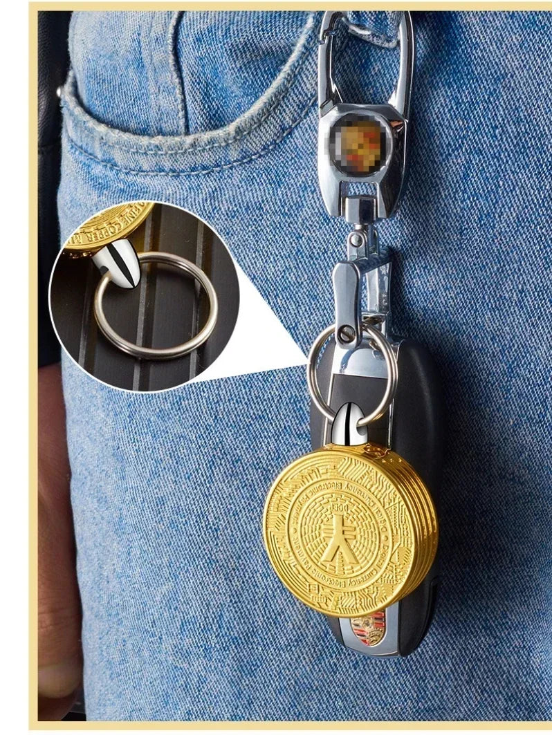 Bitcoin Torch Lighter Virtual Commemorative Coin Pendant Lighter Refillable Butane Gas Lighter Portable Cigarette Accessory