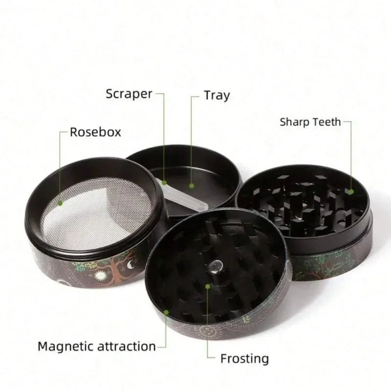 50mm Metal Skull Herb Grinder 4-layer Spice Pepper Crusher Mill Tobacco Grass Grinder Cigarette Kitchen Tool Smoking Accessories