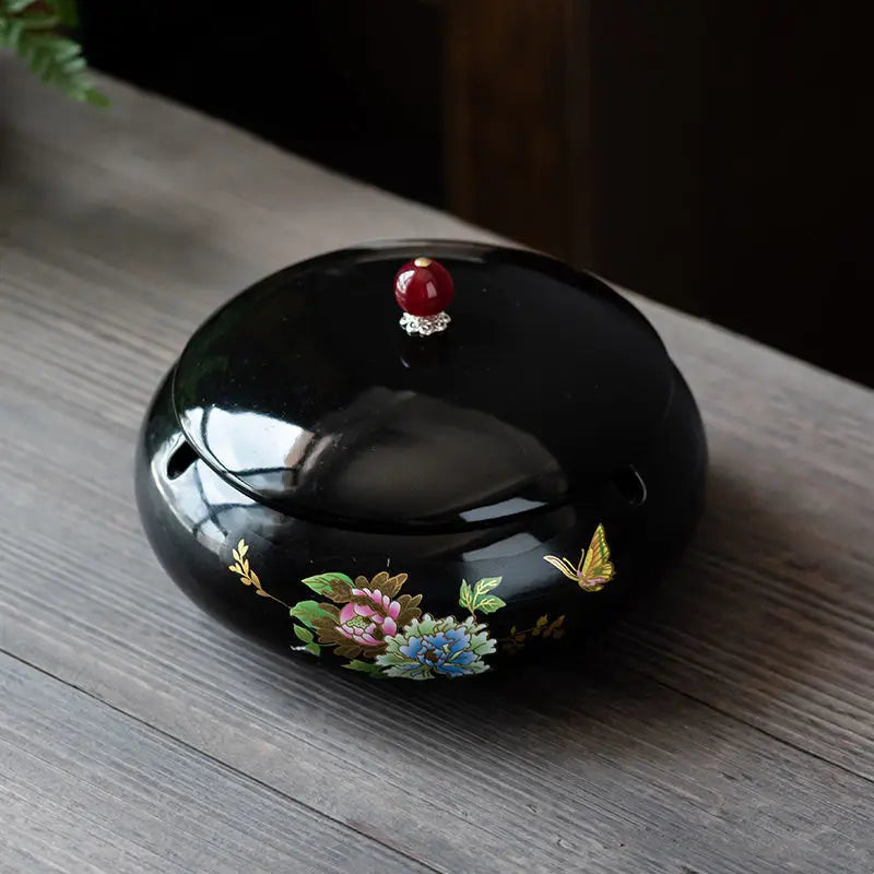Retro Ceramic  Ashtray Tray Coffee Shop  Desktop Creative Ornaments Living Room TV Cabinet  Ashtrays with Lid Home Decoration
