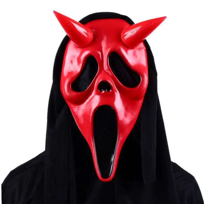 Halloween horror Mask Horror Death Scream DIY White Shriek Mask Grimace Holiday Dress Up Prank Holiday Halloween Decor Gift