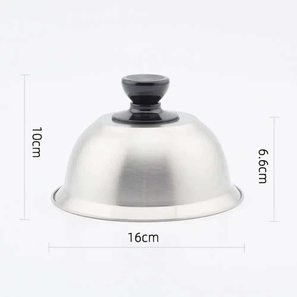 Stainless Steel Frying Pan Covers Barbecue Burgers Sandwiches Steak Round Pot Lids Cover Cookware Cheese Melting Dome