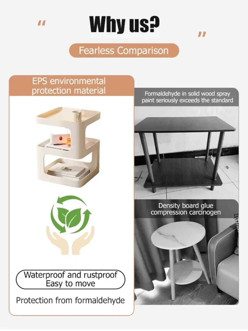 Simple Modern Bedside Side Table Space-Saving Multi-Functional Home Storage Rack Light Luxury Wrought Iron Stable Coffee Table
