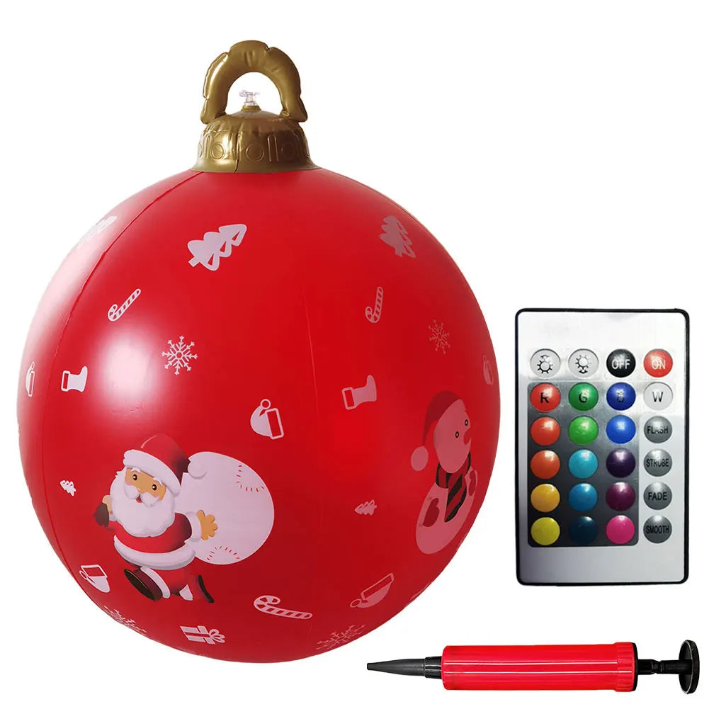 1PC Christmas Tree Decorations Balls Giant Inflatable Christmas Balls Outdoor Christmas Decorations PVC 60CM Snowman Balls