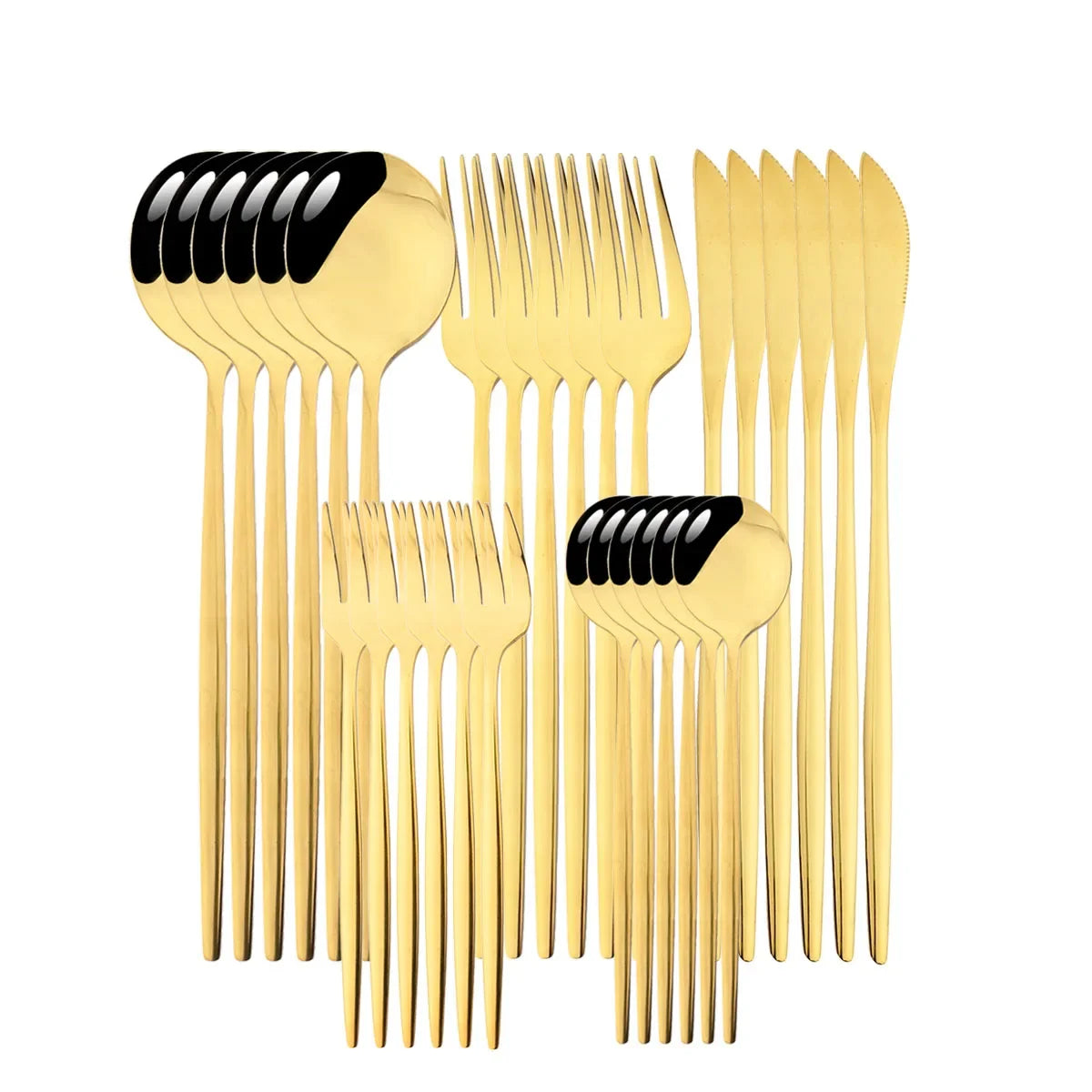 30Pcs Dinnerware Set Dinner Knife Fruit Fork Spoon Cutlery Set Flatware Stainless Steel Kitchen Tableware Silverware Sets