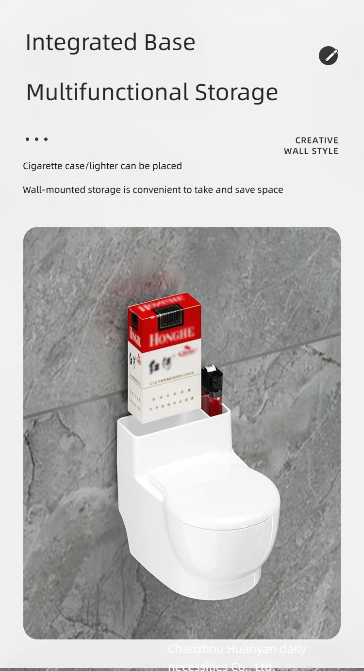 Ashtray, New Chinese Ashtray Creative Gift, Toilet Wall-mounted Ashtray With Lid, High Value, Anti-fly Ash Cute