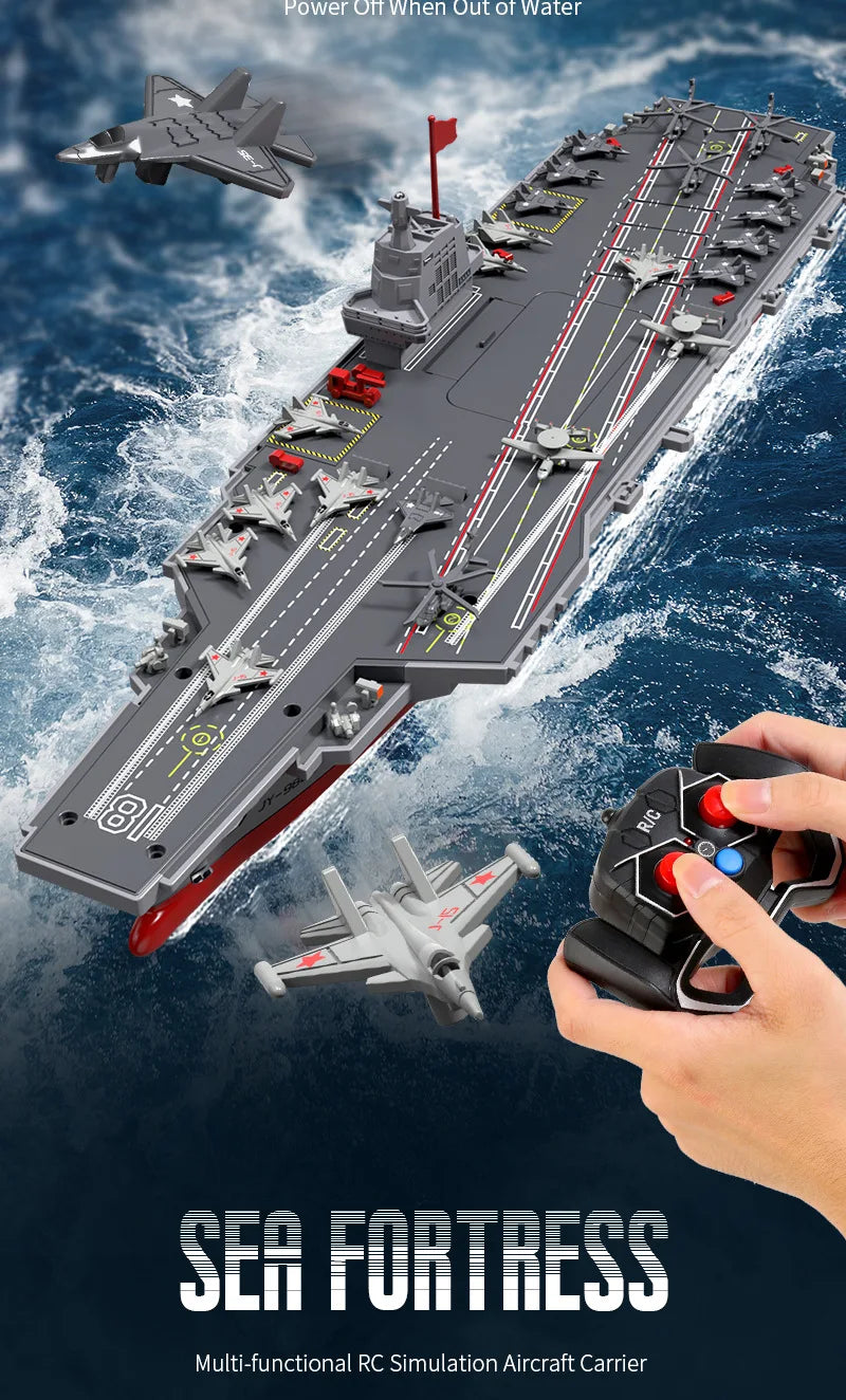 JJRC New Product Water Ship Model 2.4g Remote Control Aircraft Carrier Children'S Electric Toy Remote Control Ship Gifts