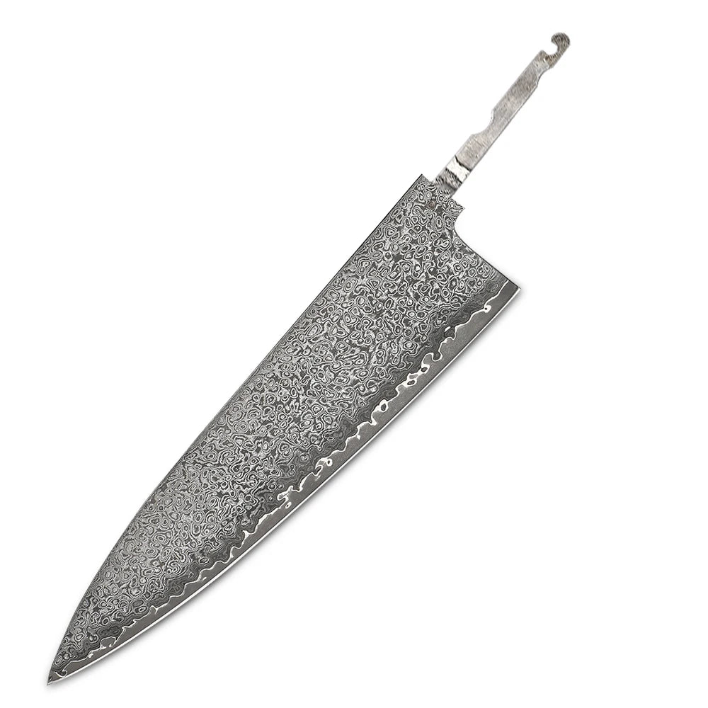 Amber 440C high carbon steel hammer black forge blade blank handle DIY knife blade