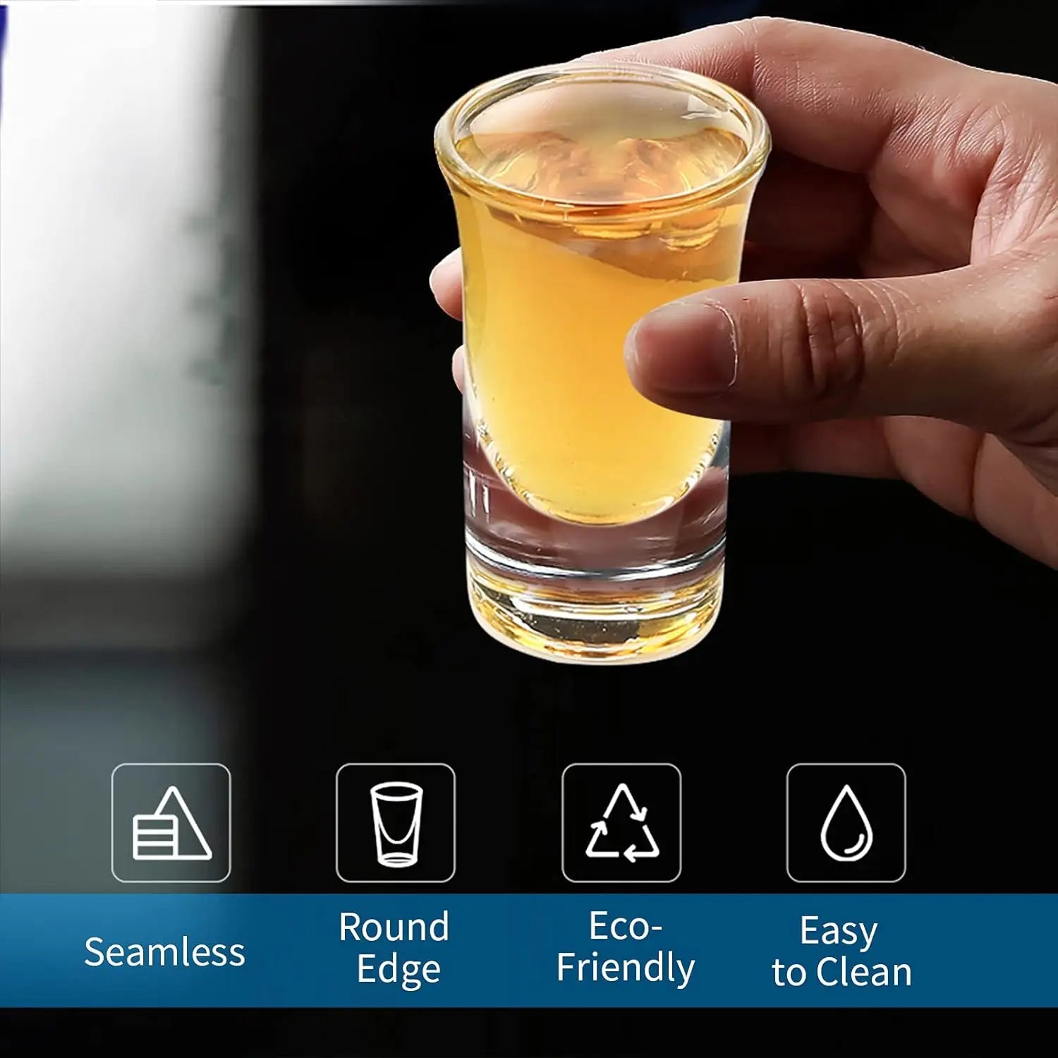 Shot Glasses 6pcs Shot Glass Set 1oz/30ml Shot Glass Holder Heavy Base for Whisky Tequila 6 Shot Glass Serving Tray (6pcs)