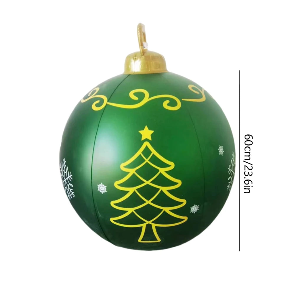 60CM Xmas Decorative Ball Colorful Christmas Inflatable Ball Large Versatile Porch Courtyard Ornaments