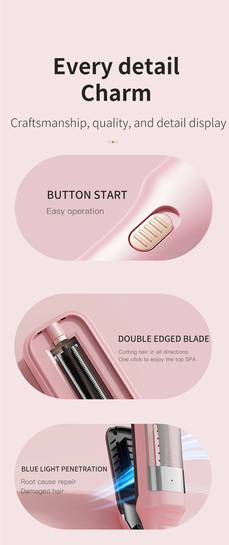 Split Hair Trimmer Hair Split Ends Dry Damaged Brittle Professional Automatic Trim Split  Women Cordless Hair Cutting Machine
