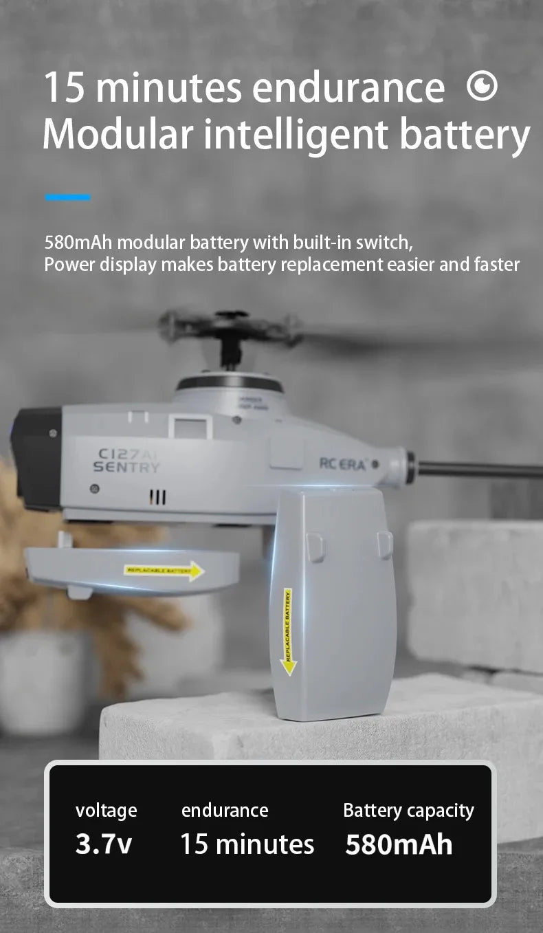 RC ERA C127 AI Brushless FPV with HD Camera Professional 4ch RC Helicopter Single Paddle Without Ailerons for Adult