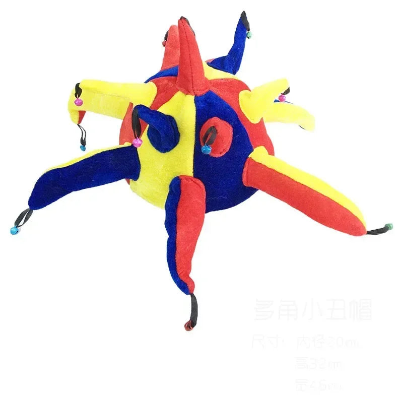 Adult Halloween Fancy Dress Up Hat Stage Show Props Clown Funny Dress Up Clown Hat Carnival Birthday Cake Cap