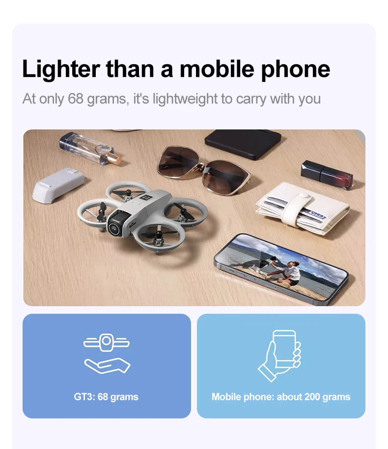 GT3 Mini RC Drone 4K Dual Aerial HD Photography Optical Flow Positioning Obstacle Avoidance UAV Remote Control Quadcopter