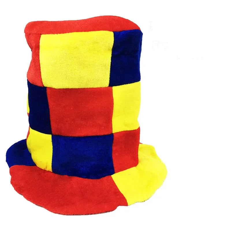 Adult Halloween Fancy Dress Up Hat Stage Show Props Clown Funny Dress Up Clown Hat Carnival Birthday Cake Cap