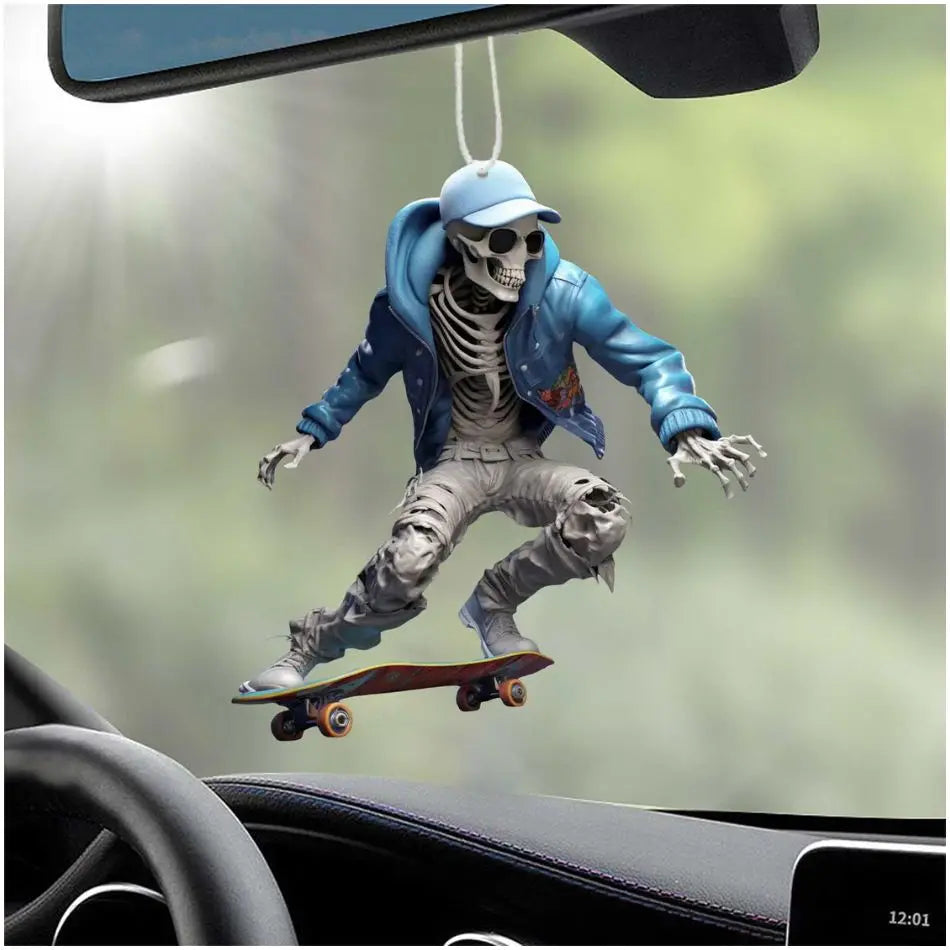 Halloween cartoon decorations, car decorations, skull statues, car skateboards, acrylic pendants