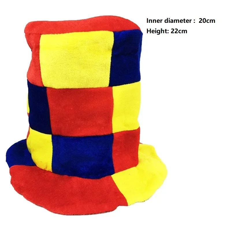 Adult Halloween Fancy Dress Up Hat Stage Show Props Clown Funny Dress Up Clown Hat Carnival Birthday Cake Cap