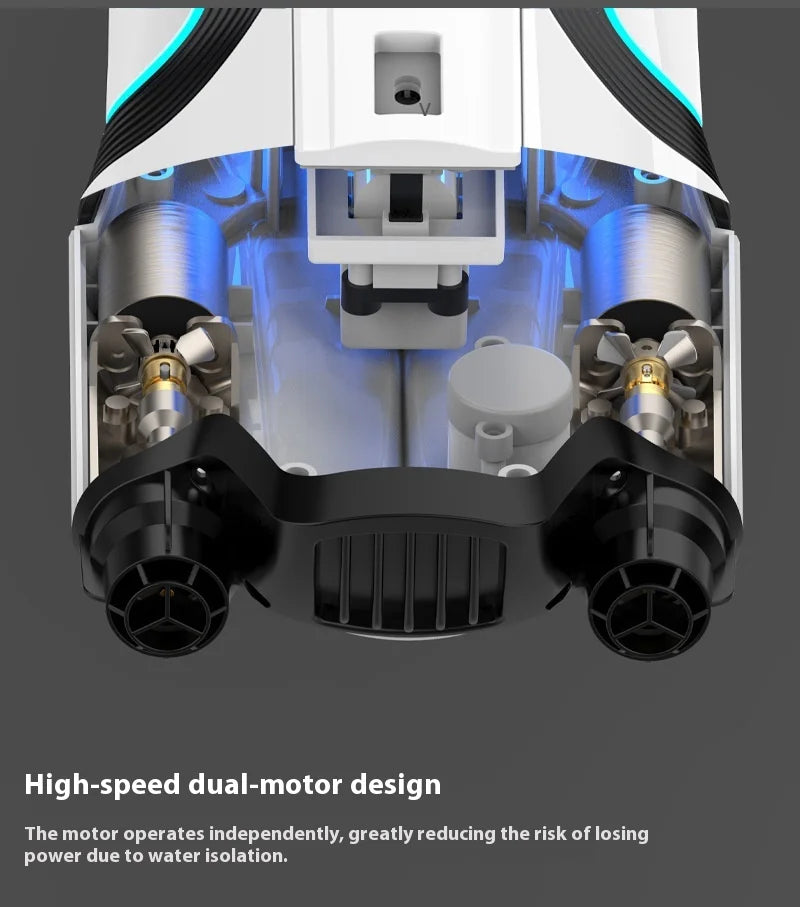 S2 Twin Jet RC Racing Boat High Speed Self-Righting Remote Control Ship 2.4Ghz Watercraft Model with Flip Over Recovery
