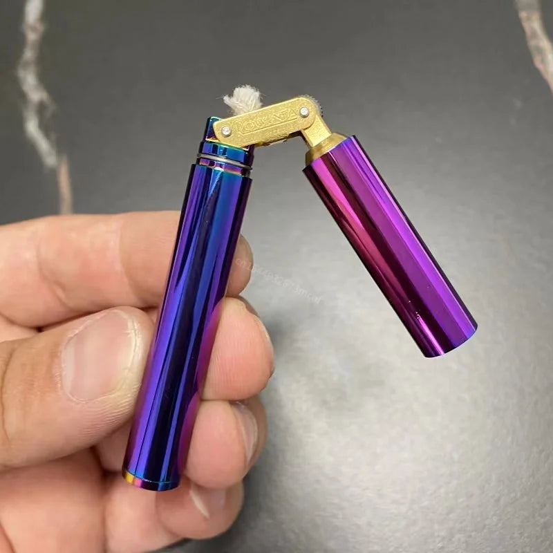 Nunchakus Lighter for Men Dad Husband Christmas Gift Vintage Lighter Nunchucks Kerosene Lighter Windproof Brass Stainless Steel