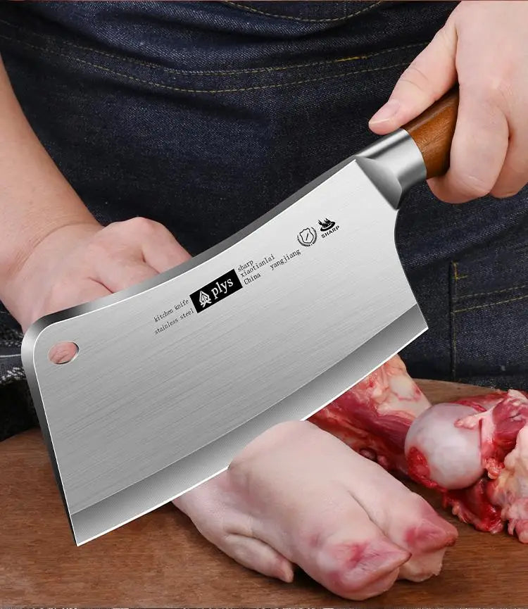 Hand Forged Kitchen Chef Knife Heavy Duty Bone Meat Butcher Cleaver, Multi-Functional knife for Home and Commercial Kitchens
