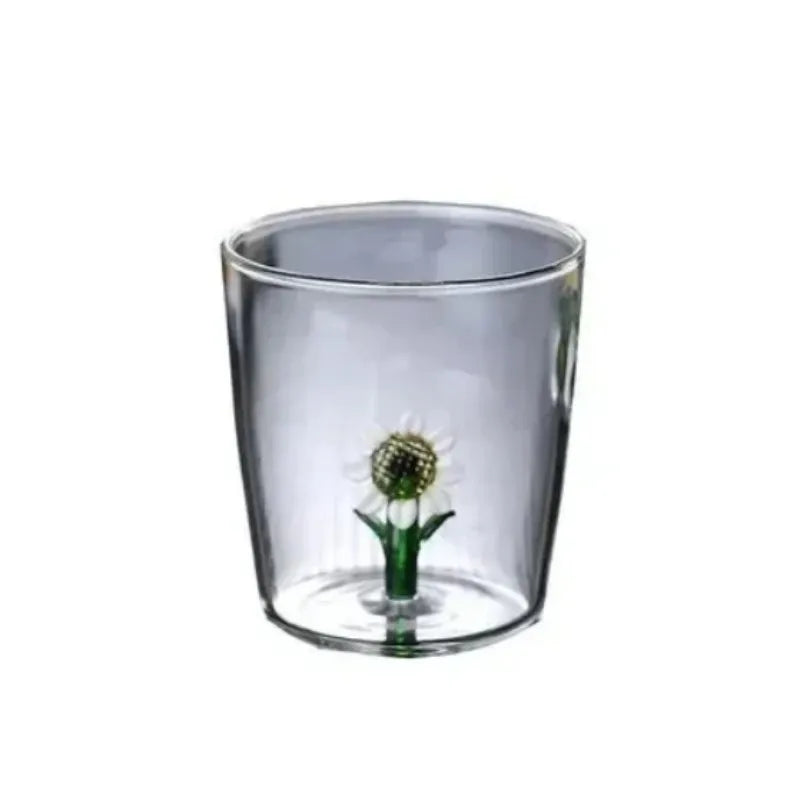 Glass Cup 3D Cartoon Animal Shape Glasses Home Cute Water Coffee Glass Single Layer Cup with Guests Juice Cold Drink Cup