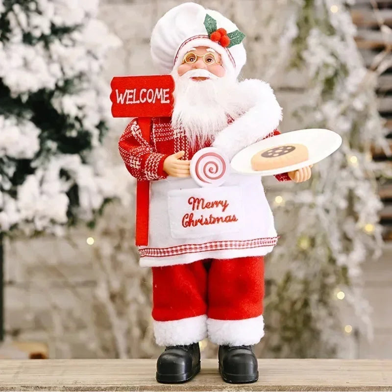 1~4PCS 2025 Christmas Decoration for Home Santa Claus Plush Doll 30cm Navidad Party Decor Xmas Ornaments New Year Gift