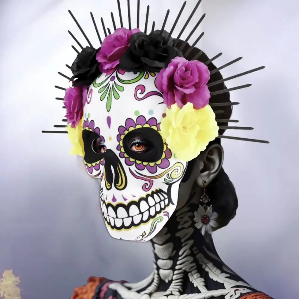 Halloween Mexican Day of The Dead Mask Full Mask Eye Mask Halloween Party Mask Headwear Three-dimensional Skull Mask Carnival