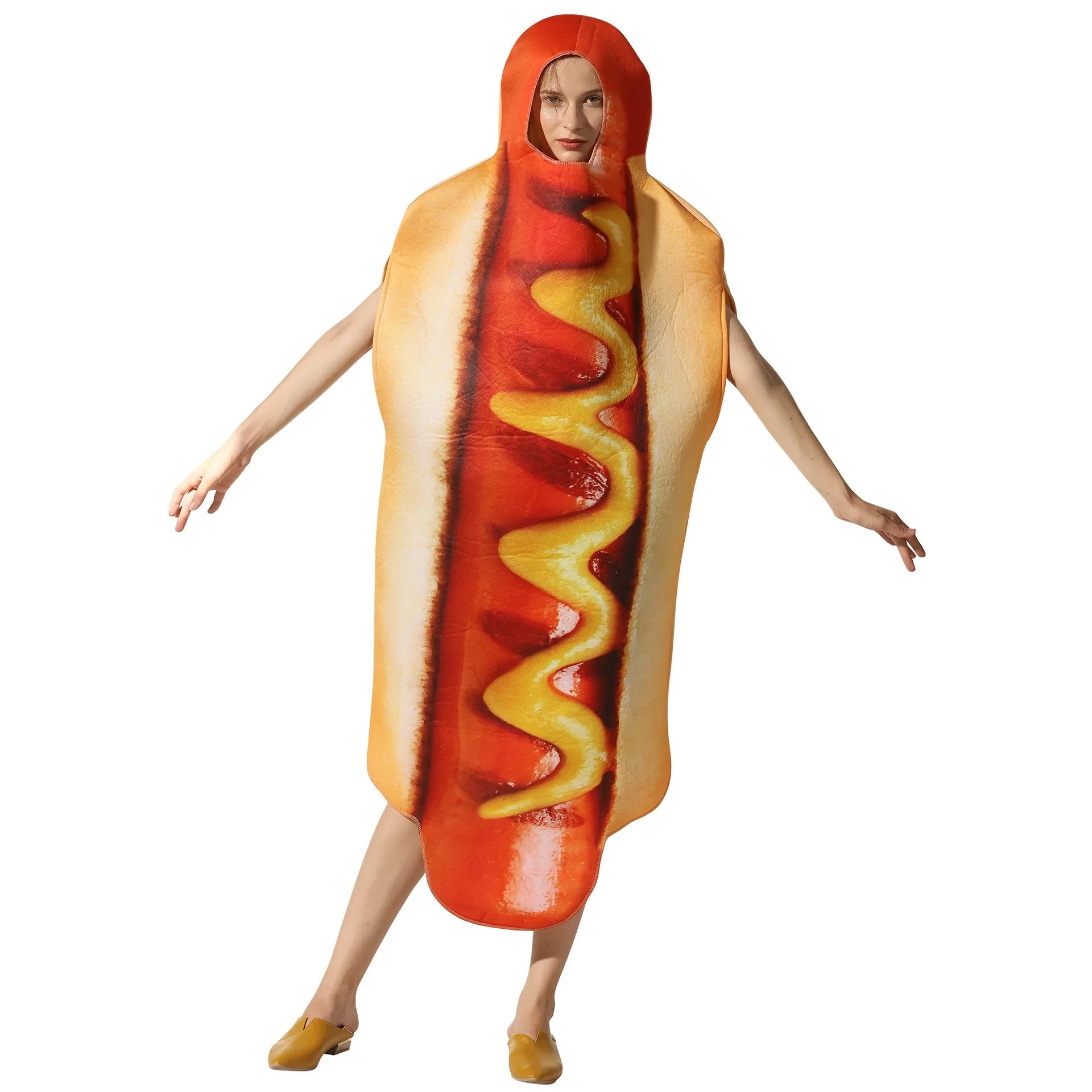 Halloween party costumes, hot dogs cosplay costumes stage performance costumes jumpsuits performance costumes