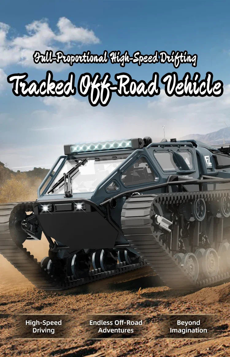 JHD Car For JJRC C8812 2.4G Full Scale Tracked Tank RC Car Model 360 Degree Rotation Drift Remote Control Off-Road Vehicle